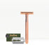 Safety razor with a set of razor blades on a white background, featuring the brand 'Bambaw'.