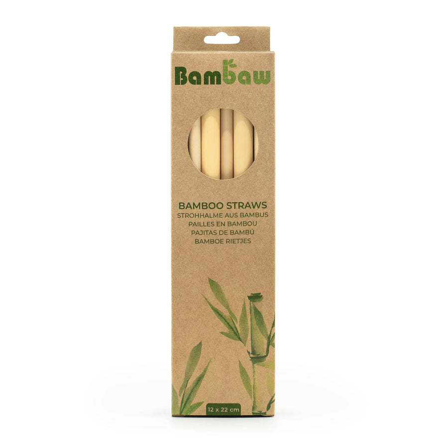 Bambaw Bamboo Reusable Straws | Eco Friendly Long Straws with Straw Cleaner  Brush | Biodegradable Alternative to Plastic Straws | Durable Travel